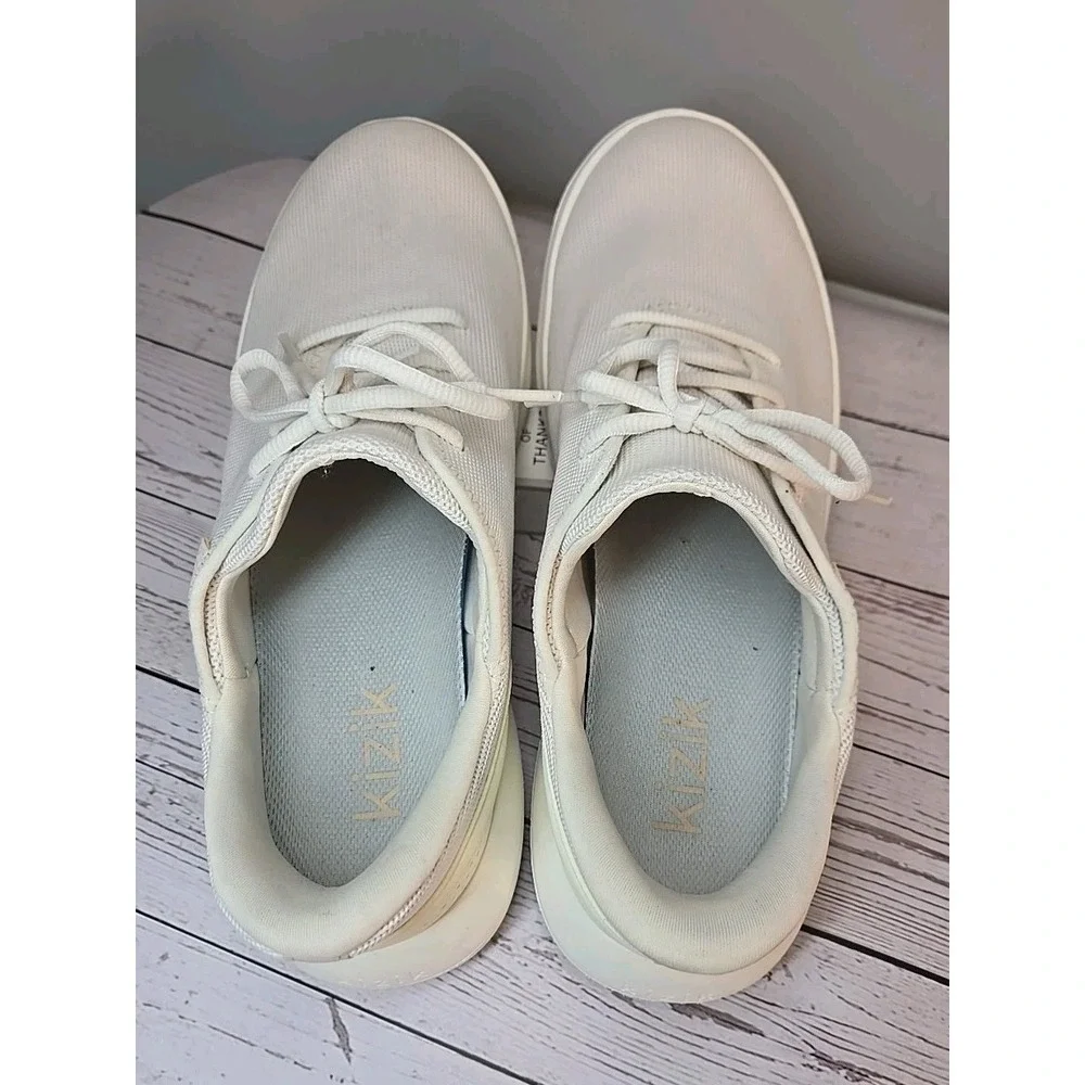 Kizik Madrid Eco Knit Mens 10.5 White‎ Cream Shoes Athletic Running Walking